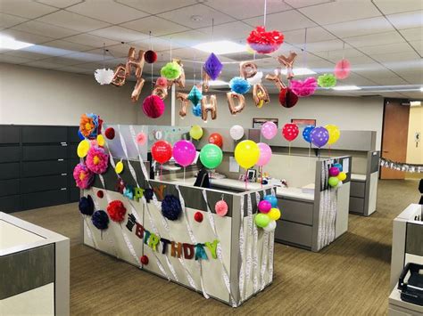 Cubicle Birthday Decoration Cumpleaños Oficinas