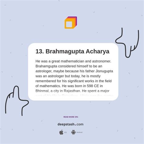 13. Brahmagupta Acharya - Deepstash