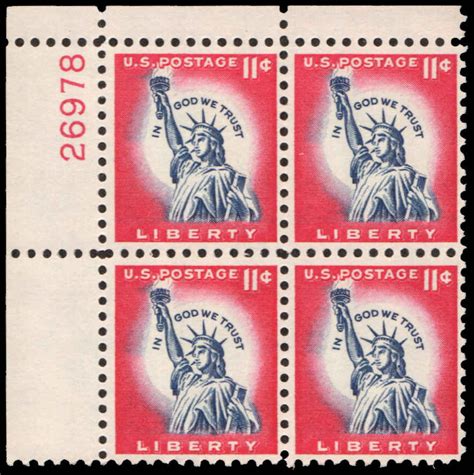 Us 1044a Liberty Mnh Ul Plate Block 26978 United States General