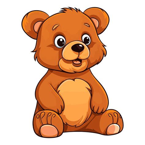 Ilustraci N Vectorial De Dibujos Animados De Oso Lindo Vector Premium