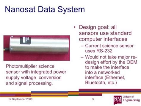 Nanosat Data System Scien