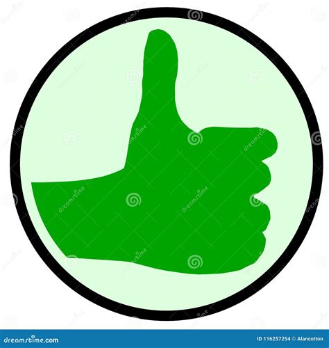 The Green Thumbs Up Sign Stock Vector Illustration Of Hand 116257254