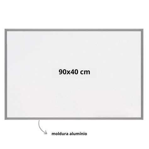 Lousa Quadro Branco 90x60 Cm Moldura Aluminio Slim Luxo Gv Home