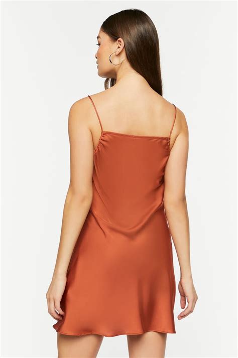 Satin Cowl Neck Mini Slip Dress