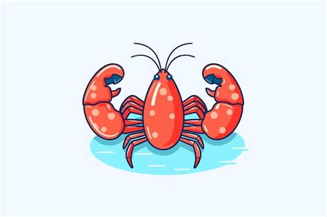 Premium Vector | Vector of a cartoon lobster on a blue background