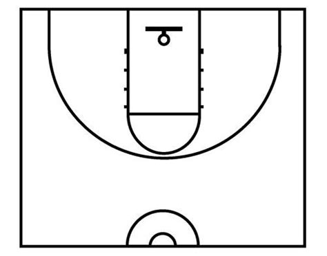 Printable Basketball Court Clipart 2