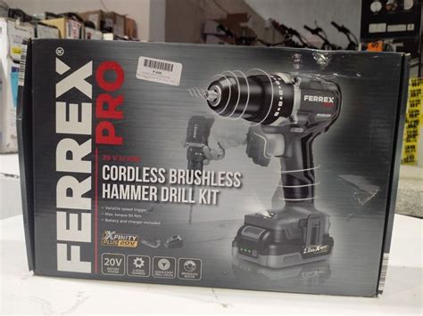 Ferrex Pro Cordless Brushless Hammer Drill Kit Furniture Home Living