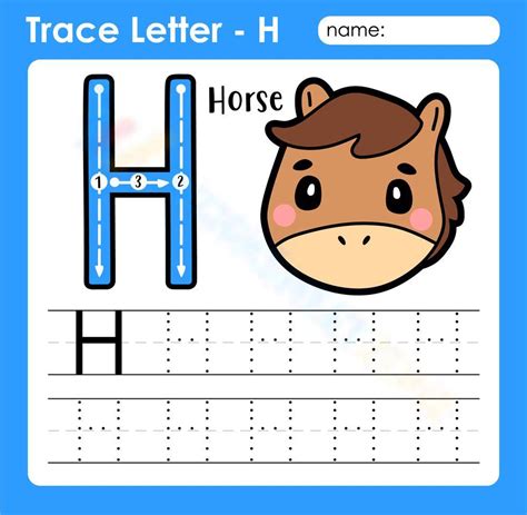 Trace Letter H Worksheet