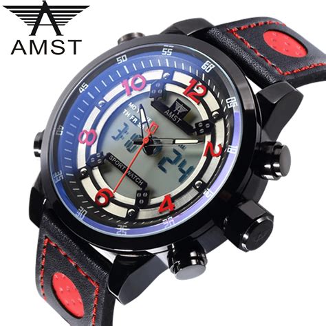 Bar Amst Marca De Moda Para Hombre Impermeable De Cuero Genuino Reloj