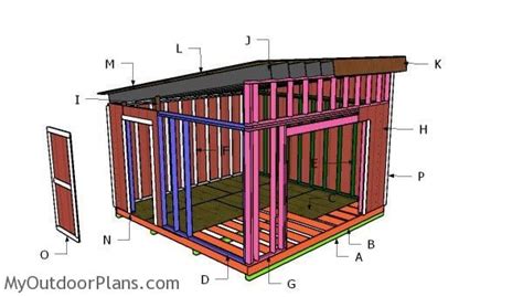 14x14 Lean to Shed Roof Plans | MyOutdoorPlans | Free Woodworking Plans ...