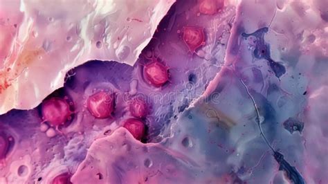 A Section of Damaged Tissue Under a Microscope with Hordes of ...