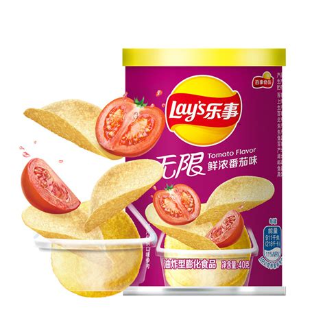 Lays乐事无限薯片40g鲜浓番茄味单罐