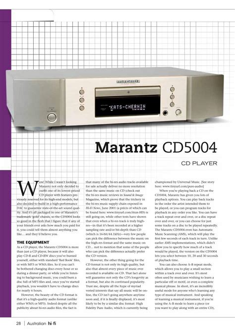 Pdf Marantz Cd Cd Player Review And Test I Nextmedia Au