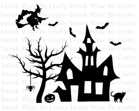 Halloween Haunted House SVG Cut File, Svg File for Cricut Silhouette ...