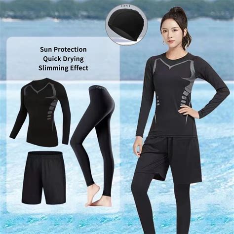 Long Sleeve Swimming Suit Woman Beachwear Baju Renang Full Body