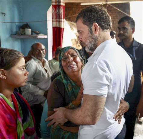 In Pics Rahul Gandhi Meets Hathras Stampede Victims Families