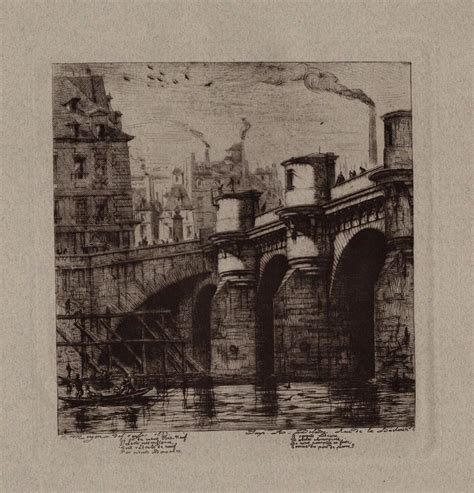 Charles Meryon Charles Meryon Signed Etching Pont Neuf 1926 Mutualart