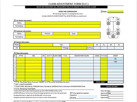 Warranty Claim Re Nexen Tire Canada