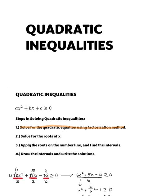 Quadratic Inequalities | PDF