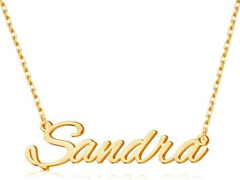 Personalized Name Necklace 18K Gold Custom Nameplate Pendant Jewelry