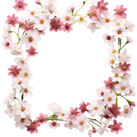 Cherry Blossoms And Daisy Border Frame Spring Daisy Cherry Blossoms