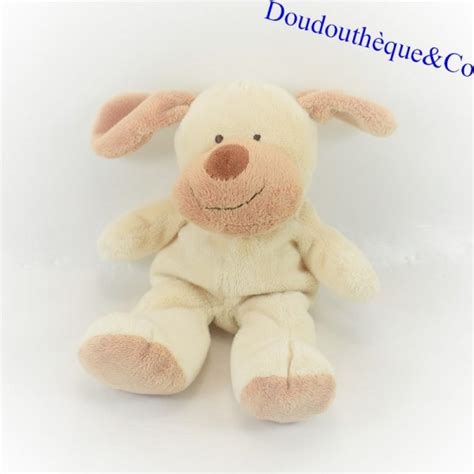 Peluche Chien Nicotoy Beige Marron Grand Sourire Cm Sos Doudou