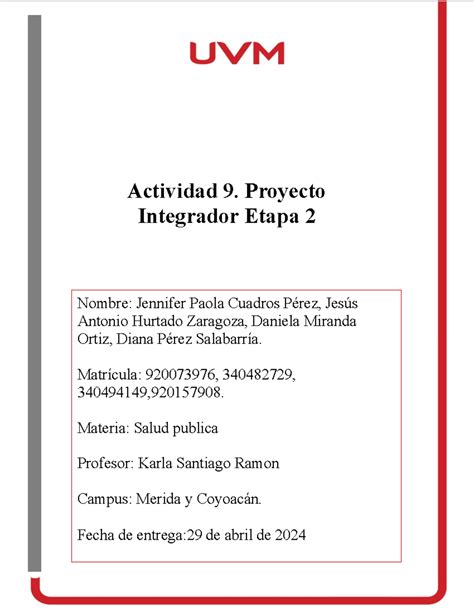 A Etapa Salud Publica Actividad Proyecto Integrador Etapa