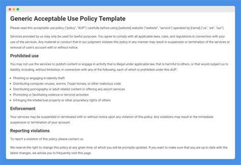 Acceptable Use Policy Template And Examples Free Download