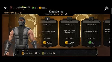 Klassic Smoke Challenge Hard Quick Preview Mortal Kombat Mobile