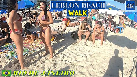 🇧🇷 Walking Busy Leblon Beach🏖️ Rio De Janeiro Brazil ⁴ᴷ⁶⁰ Youtube