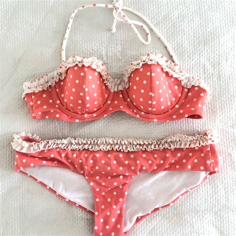 Victoria S Secret Swim Vs Polka Dot Ruffle Bikini Poshmark