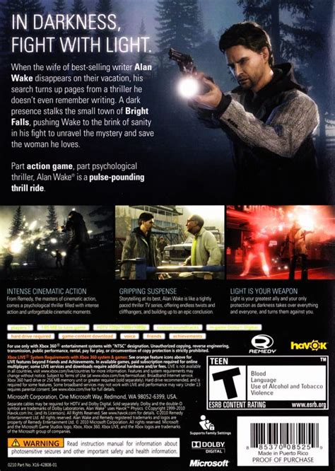 Alan Wake (2010) Xbox 360 box cover art - MobyGames