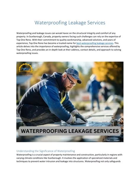 Ppt Waterproofing Leakage Services Powerpoint Presentation Free