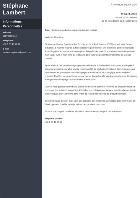 Exemple lettre de motivation ingénieur e tout domaine poste