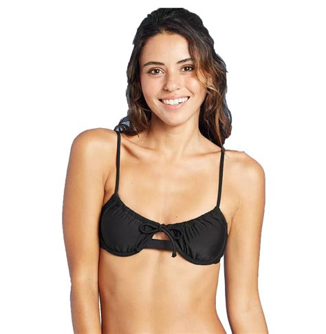 Xhilaration Women S Juniors Shirred Underwire Bikini Top Black