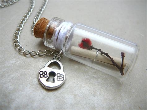 Friendship Gift For Women Message In A Bottle Necklace Glass