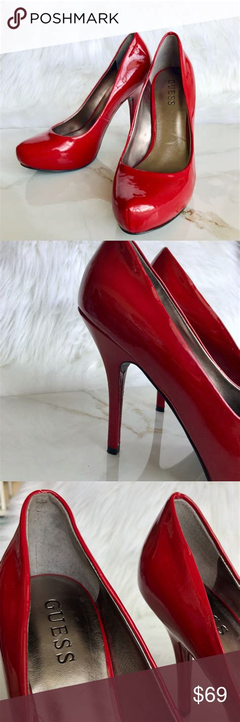 Guess Red Patent Leather High Heel Shoe Size 65 Red Patent Leather Heels Leather High Heels