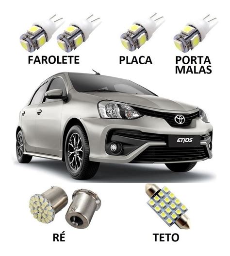 Kit L Mpada Led Toyota Etios Hatch Sedan Pingo Teto Placa R