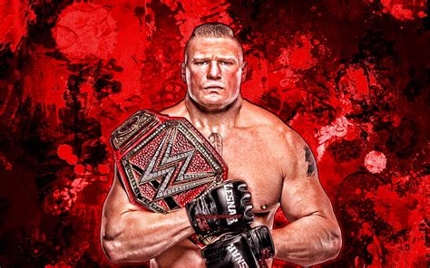 Brock Lesnar Salpicaduras De Pintura Roja Wwe Luchadores Americanos