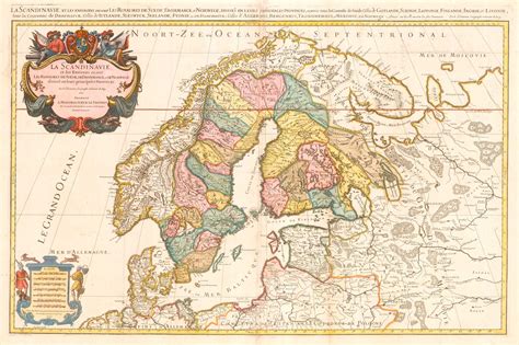 Early 18th Century French Map Of Scandinavia Altea Gallery