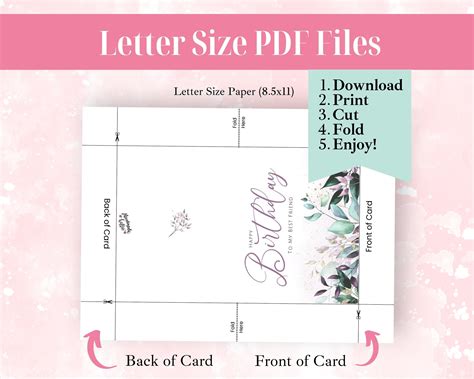 birthday card printable   friend greeting card  envelope