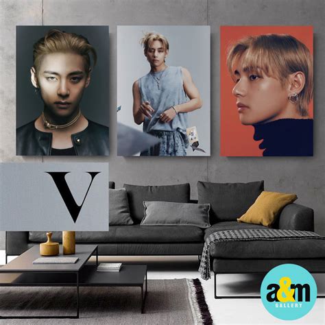 Jual Poster Kayu Kim Taehyung V BTS Megazine Edition I Hiasan Dinding