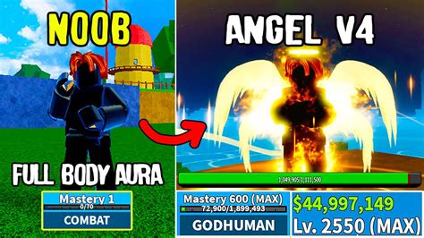 Noob Full Body Aura Lvl To Max Pro Godhuman Full Angel V