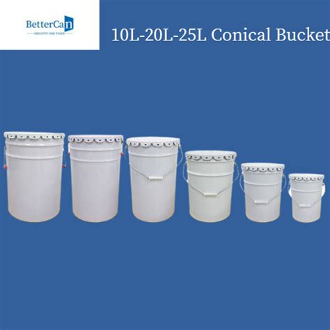 Metal 20L White Bucket , 5 Gallon Metal Bucket With Locking Lid from ...