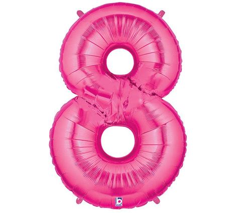 Giant 40 Inch Hot Pink Mylar Balloons Choose Your Number Metallic Pink