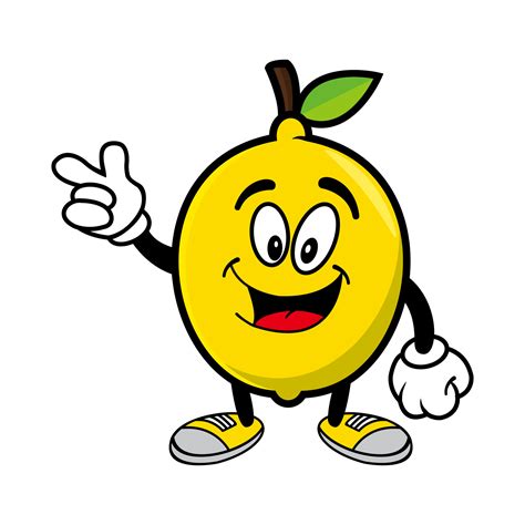 Smiling Lemon Cartoon Mascot Character Vector Illustration Isolated On