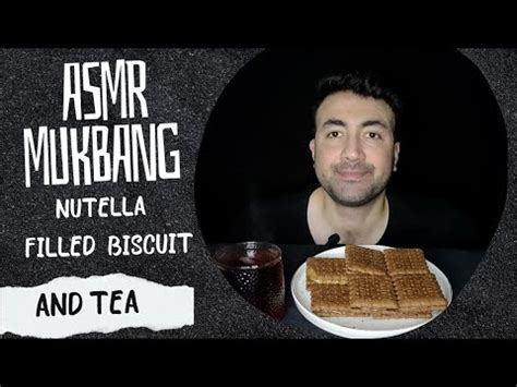 ASMR MUKBANG NUTELLA FILLED BISCUIT AND TEA ASMR ASMR EATING NO