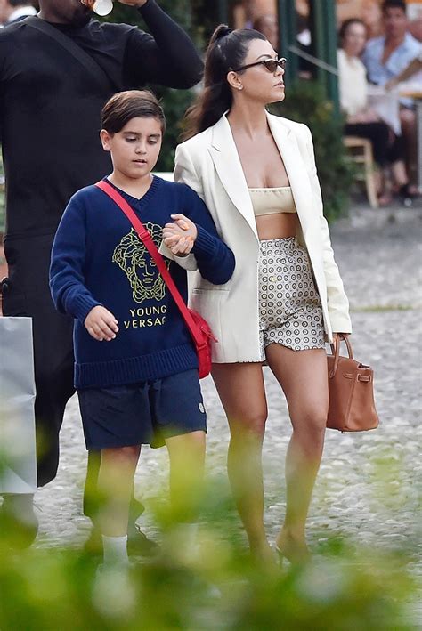 Kourtney Kardashian is pictured with her kids out and about in Portofino. (Photo by Cobra Team ...