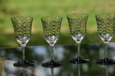 Vintage Wine Liquor Glasses Set Of 4 Morgantown C 1930s After