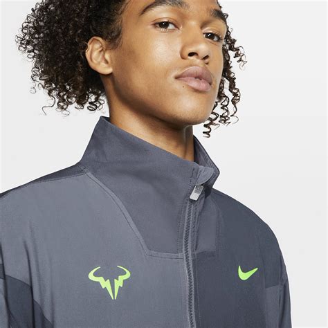 Nike Mens Rafa Tennis Jacket Light Carbon Volt Glow Tennisnuts